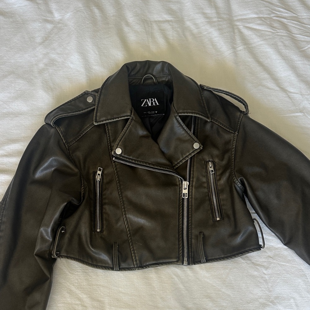 Zara Dark Brown Leather Jacket
